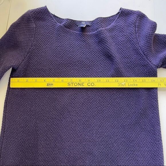 Gap Modern Eggplant Purple‎ Waffle Knit Long Sleeve Boatneck Sweater - Picture 11 of 12